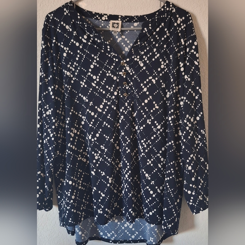 Anne Klein women black women top blouse size XL